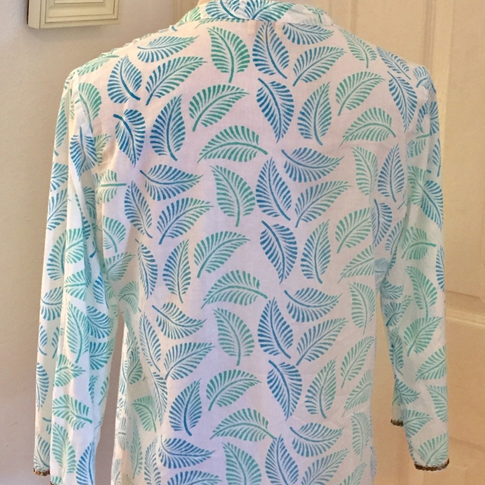 Roberta Roller Rabbit Leaf Tunic- Metal Sequins M - Picture 7 of 8